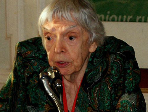 Liudmila Alekseeva speaking at the Conference "Situation with Mass Media and Civil Society in Northern Caucasus", Moscow, February 16, 2010. Photo by the "Caucasian Knot" Liudmila Alekseeva speaking at the Conference "Situation with Mass Media and Civil Society in Northern Caucasus", Moscow, February 16, 2010. Photo by the "Caucasian Knot"