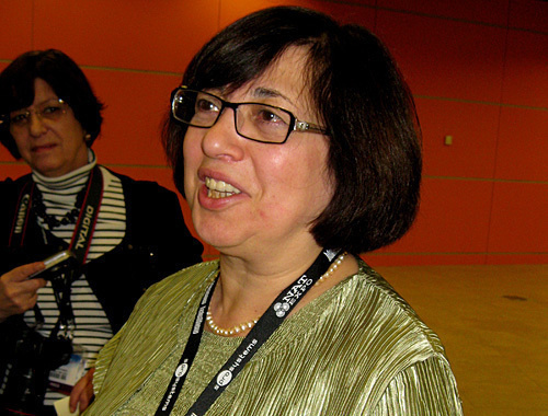 Manana Aslamazyan, head of the "Internews-Armenia" in the All-Russia Exhibition Centre after receiving her TAFI Prize, November 17, 2010. Photo by the "Caucasian Knot" Manana Aslamazyan, head of the "Internews-Armenia" in the All-Russia Exhibition Centre after receiving her TAFI Prize, November 17, 2010. Photo by the "Caucasian Knot"