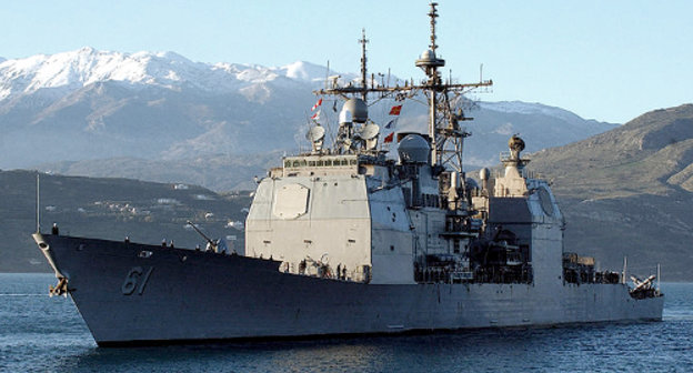 Souda Bay, Crete, Greece.The guided missile cruiser USS Monterey (CG-61) arrives for a port call on Greece's largest island, Jan. 15, 2007. From Wikipedia, http://en.wikipedia.org. Author: United States Navy, Mr. Paul Farley