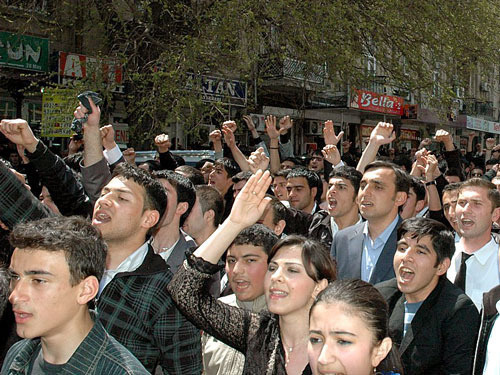 Students' action against terror, Baku, 1 May 2009. Photo of "Caucasian Knot" Students' action against terror, Baku, 1 May 2009. Photo of "Caucasian Knot"