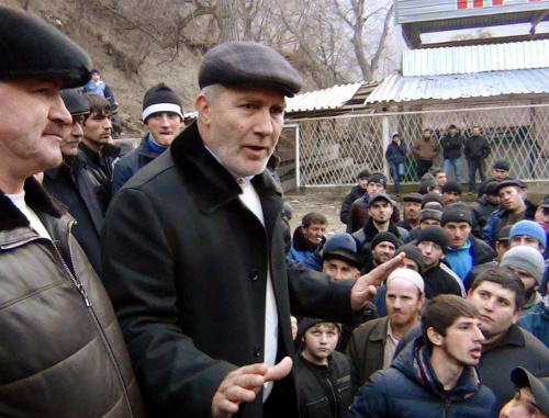 Village of Gimry Untsukul District of Dagestan. On January 14, 2012, the head of the village Aliaskhab Magomedov (center) speaks at a rally against the CTO (counterterrorist operation). Photo by Shamil Magomedov, http://gimry.ucoz.com Village of Gimry Untsukul District of Dagestan. On January 14, 2012, the head of the village Aliaskhab Magomedov (center) speaks at a rally against the CTO (counterterrorist operation). Photo by Shamil Magomedov, http://gimry.ucoz.com