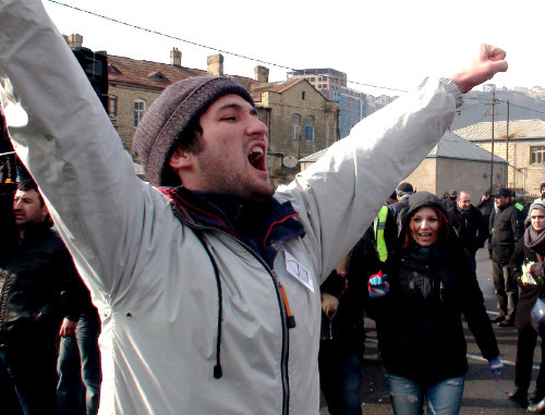 Participants of the rally of oppositional youth organizations in Baku, Azerbaijan, March 17, 2012. Photo by Aziz Karimov to the "Caucasian Knot" Participants of the rally of oppositional youth organizations in Baku, Azerbaijan, March 17, 2012. Photo by Aziz Karimov to the "Caucasian Knot"