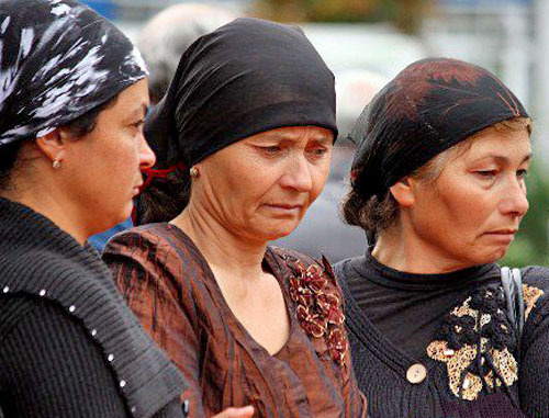 Relatives of law enforcers who perished in the militants' attack on Nalchik; Kabardino-Balkaria, October 13, 2011. Courtesy of the http://kbr-time.ru Relatives of law enforcers who perished in the militants' attack on Nalchik; Kabardino-Balkaria, October 13, 2011. Courtesy of the http://kbr-time.ru