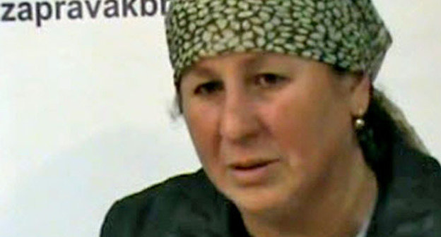 Rimma Mashezova, frame from a video appeal recorded at the Kabardino-Balkarian Human Rights Centre on October 26, 2012 Rimma Mashezova, frame from a video appeal recorded at the Kabardino-Balkarian Human Rights Centre on October 26, 2012