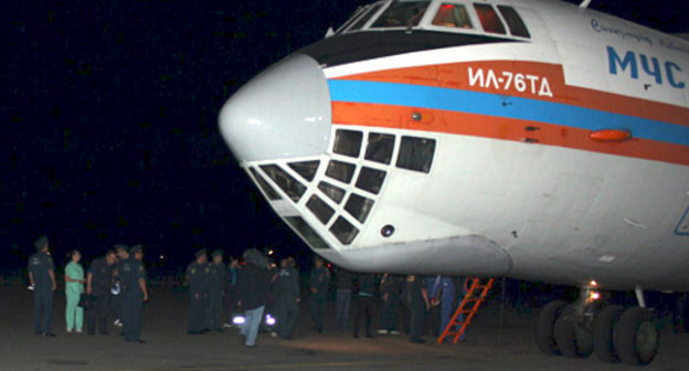 Aircraft IL-76 of the Russian Ministry for Emergencies that arrived to pick up the victims of the terror act at the airport of Makhachkala; May 20, 2013. Courtesy of the press service of the MfE of Dagestan, http://www.05.mchs.gov.ru Aircraft IL-76 of the Russian Ministry for Emergencies that arrived to pick up the victims of the terror act at the airport of Makhachkala; May 20, 2013. Courtesy of the press service of the MfE of Dagestan, http://www.05.mchs.gov.ru