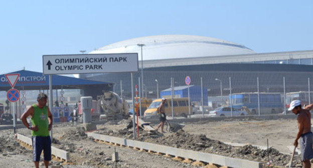 Entrance to the Olympic park in Sochi. Summer of 2013. Photo by Svetlana Kravchenko for the ‘Caucasian Knot’. Entrance to the Olympic park in Sochi. Summer of 2013. Photo by Svetlana Kravchenko for the ‘Caucasian Knot’.
