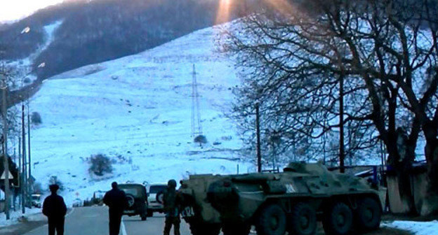 Special operation in the village of Zhankhoteko in the Baksan District of Kabardino-Balkaria, December 6, 2013. Photo: http://nac.gov.ru/ Special operation in the village of Zhankhoteko in the Baksan District of Kabardino-Balkaria, December 6, 2013. Photo: http://nac.gov.ru/