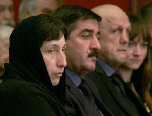 Maisarat and Telman Rakhmetov, parents of Marat Rakhmetov, at the awarding ceremony of the medal of the Russian Ombudsman "Hurry to Do Good". Moscow, December 9, 2013. Photo by Tatiana Gantimurova for the ‘Caucasian Knot’. Maisarat and Telman Rakhmetov, parents of Marat Rakhmetov, at the awarding ceremony of the medal of the Russian Ombudsman "Hurry to Do Good". Moscow, December 9, 2013. Photo by Tatiana Gantimurova for the ‘Caucasian Knot’.