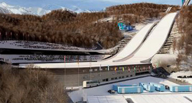 Ski jumping complex "Russian Hills" in Sochi. Photo http://www.gornaya-karusel.ru/ Ski jumping complex "Russian Hills" in Sochi. Photo http://www.gornaya-karusel.ru/