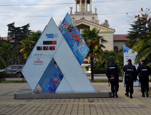 Olympic Countdown Clock in Sochi. Photo by Svetlana Kravchenko for the "Caucasian Knot" Olympic Countdown Clock in Sochi. Photo by Svetlana Kravchenko for the "Caucasian Knot"