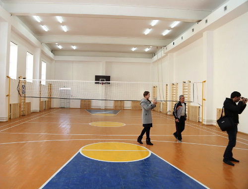 Gymnasium of a new school in Psedakh village of Malgobek District, Ingushetia. November 25, 2013. Photo: http://www.ingushetia.ru/m-news/archives/019639.shtml Gymnasium of a new school in Psedakh village of Malgobek District, Ingushetia. November 25, 2013. Photo: http://www.ingushetia.ru/m-news/archives/019639.shtml