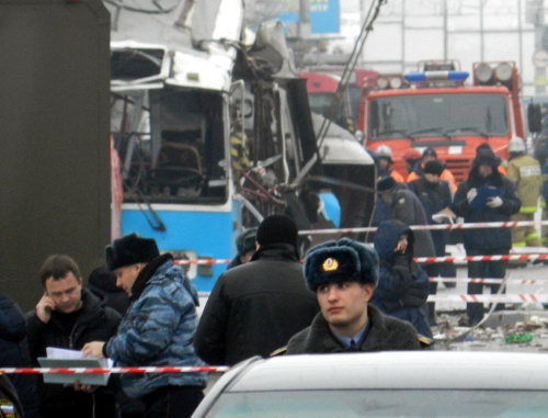 Volgograd, December 30, 2014. At the place of the terror act. Photo by Tatiana Filimonova for the ‘Caucasian Knot’. Volgograd, December 30, 2014. At the place of the terror act. Photo by Tatiana Filimonova for the ‘Caucasian Knot’.