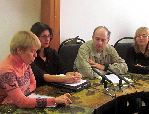 Press conference "Ecological situation in Sochi: consequences of Olympic construction and harassment of activists", Moscow, January 22, 2014. Photo by Semen Cha. Press conference "Ecological situation in Sochi: consequences of Olympic construction and harassment of activists", Moscow, January 22, 2014. Photo by Semen Cha.
