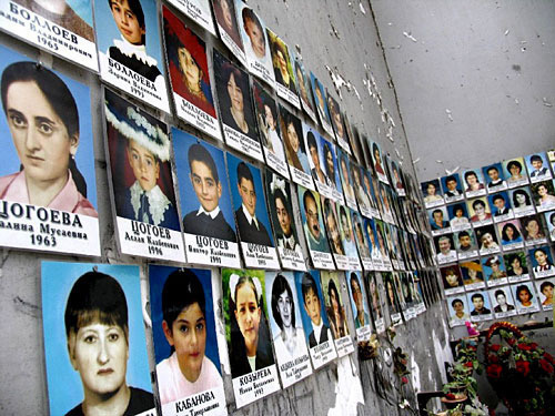 Photos of victims of hostage-taking at school No 1 in Beslan (North Ossetia), committed by gunmen on the 1st of September 2004. Photo by http://ru.wikipedia.org Photos of victims of hostage-taking at school No 1 in Beslan (North Ossetia), committed by gunmen on the 1st of September 2004. Photo by http://ru.wikipedia.org