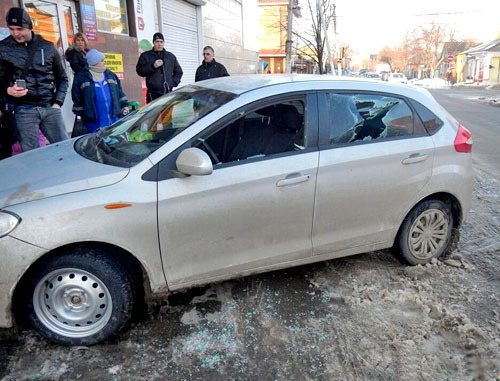 Smashed car of Igor Kharchenko, Krasnodar, February 4, 2014. Photo by EcoWatch Smashed car of Igor Kharchenko, Krasnodar, February 4, 2014. Photo by EcoWatch