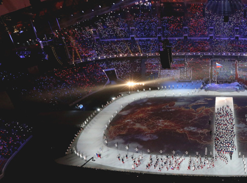 Parade of the athletes during the opening ceremony of the XXII Winter Olympic Games. Sochi, February 7, 2014. Photo by Maxim Bogodvid, © RIA Novosti Parade of the athletes during the opening ceremony of the XXII Winter Olympic Games. Sochi, February 7, 2014. Photo by Maxim Bogodvid, © RIA Novosti