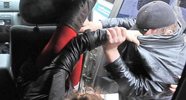 Detention of Pussy Riot members in Sochi on February 18, 2014. Photo from the Twitter account of ‘Voina’ group activists, http://twitter.com/gruppa_voina/status/435830304725794816/ Detention of Pussy Riot members in Sochi on February 18, 2014. Photo from the Twitter account of ‘Voina’ group activists, http://twitter.com/gruppa_voina/status/435830304725794816/