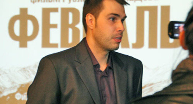 Ruslan Magomadov, the director of the film "February", at the first show. Grozny, February 28, 2014. Photo courtesy of the eyewitness Ruslan Magomadov, the director of the film "February", at the first show. Grozny, February 28, 2014. Photo courtesy of the eyewitness