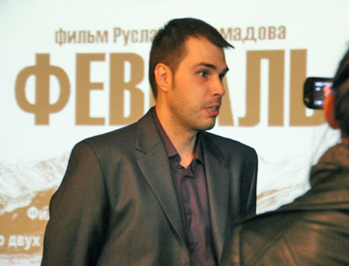 Ruslan Magomadov, the director of the film "February", at the first show. Grozny, February 28, 2014. Photo courtesy of the eyewitness Ruslan Magomadov, the director of the film "February", at the first show. Grozny, February 28, 2014. Photo courtesy of the eyewitness