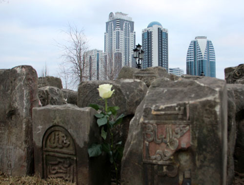 Tombstones monuments which constituted part of the Memorial to victims of deportation located in Akhmad Kadyrov Avenue. Grozny, February 2014. Photo by an eyewitness. Tombstones monuments which constituted part of the Memorial to victims of deportation located in Akhmad Kadyrov Avenue. Grozny, February 2014. Photo by an eyewitness.