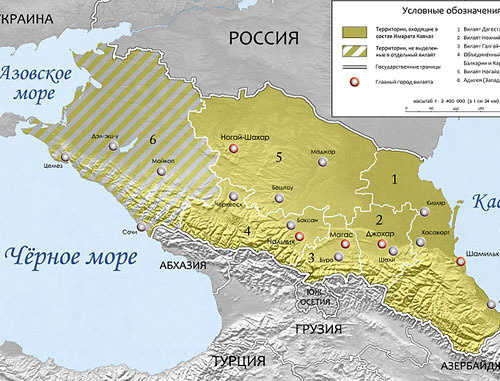 Map of "Imarat Kavkaz". Photo: Alfer1002, http://commons.wikimedia.org/ Map of "Imarat Kavkaz". Photo: Alfer1002, http://commons.wikimedia.org/