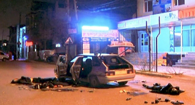 At the spot of the shootout in the Dagestani city of Khasavyurt on March 24, 2014. Photo by NAC, http://nac.gov.ru/nakmessage/2014/03/25/v-khasavyurte-neitralizovany-chetvero-banditov-obstrelyavshikh-sotrudnikov-pra.html At the spot of the shootout in the Dagestani city of Khasavyurt on March 24, 2014. Photo by NAC, http://nac.gov.ru/nakmessage/2014/03/25/v-khasavyurte-neitralizovany-chetvero-banditov-obstrelyavshikh-sotrudnikov-pra.html