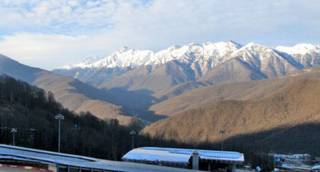 Bobsleigh and sleigh road. The ski resort "Roza Khutor". Krasnodar Region, March 2014. Photo by Tatyana Ukolova for the "Caucasian Knot" Bobsleigh and sleigh road. The ski resort "Roza Khutor". Krasnodar Region, March 2014. Photo by Tatyana Ukolova for the "Caucasian Knot"