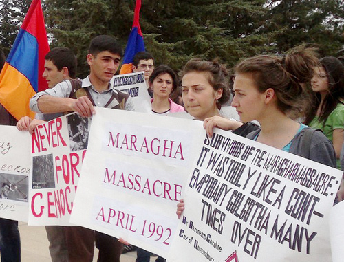 Mourning procession in memory of the victims of the tragic events of 1992 in the village of Maraga. Nagorno-Karabakh, Stepanakert, March 9, 2012. Photo by Alvard Grigoryan for the "Caucasian Knot" Mourning procession in memory of the victims of the tragic events of 1992 in the village of Maraga. Nagorno-Karabakh, Stepanakert, March 9, 2012. Photo by Alvard Grigoryan for the "Caucasian Knot"