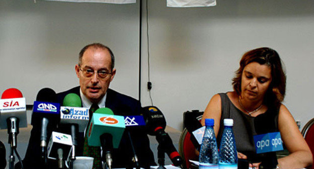 Miklos Harasti at the press conference in Baku, on the 10th of September, 2009. Photo by www.echo-az.com, Samir Aliyev