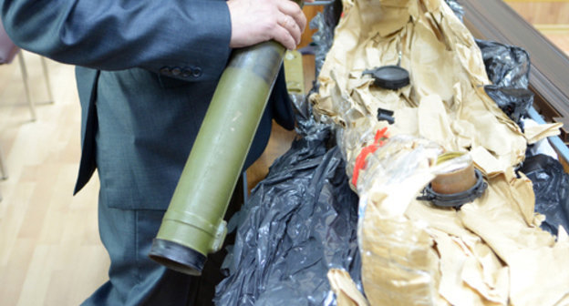 Man-portable air defence system ‘Strela-2M’ presented by prosecution at the trial on the case of Said Amirov in the North-Caucasian District Military Court, Rostov-on-Don, May 16, 2014. Photo by Oleg Pchelov for the ‘Caucasian Knot’. Man-portable air defence system ‘Strela-2M’ presented by prosecution at the trial on the case of Said Amirov in the North-Caucasian District Military Court, Rostov-on-Don, May 16, 2014. Photo by Oleg Pchelov for the ‘Caucasian Knot’.
