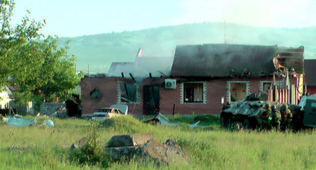 Special operation in the village of Sagopshi, Malgobek District of Ingushetia. May 24, 2014. Photo by the press service of the Federal Security Service of the Republic of Ingushetia Special operation in the village of Sagopshi, Malgobek District of Ingushetia. May 24, 2014. Photo by the press service of the Federal Security Service of the Republic of Ingushetia