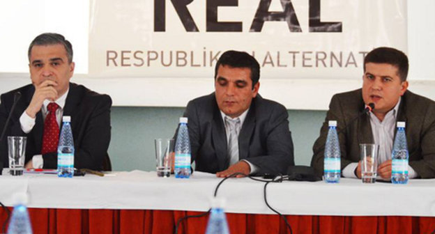 Members of the public movement "Republican Alternative" (ReAl). To the left - leader of the public movement Ilgar Mamedov, to the right – Executive Secretary of ReAL Natig Jafarli. Baku, 2013. Photo: http://www.facebook.com/natig.jafarli Members of the public movement "Republican Alternative" (ReAl). To the left - leader of the public movement Ilgar Mamedov, to the right – Executive Secretary of ReAL Natig Jafarli. Baku, 2013. Photo: http://www.facebook.com/natig.jafarli