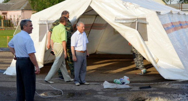 Tent camp prepared for Ukrainian refugees in Kuschevskaya Cossack village, Krasnodar Territory, June 23, 2014. Photo: Kot Begimot, http://станицакущевскаяю.рф Tent camp prepared for Ukrainian refugees in Kuschevskaya Cossack village, Krasnodar Territory, June 23, 2014. Photo: Kot Begimot, http://станицакущевскаяю.рф