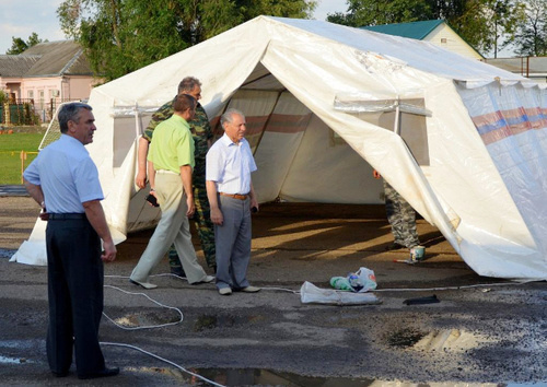 Tent camp prepared for Ukrainian refugees in Kuschevskaya Cossack village, Krasnodar Territory, June 23, 2014. Photo: Kot Begimot, http://станицакущевскаяю.рф Tent camp prepared for Ukrainian refugees in Kuschevskaya Cossack village, Krasnodar Territory, June 23, 2014. Photo: Kot Begimot, http://станицакущевскаяю.рф