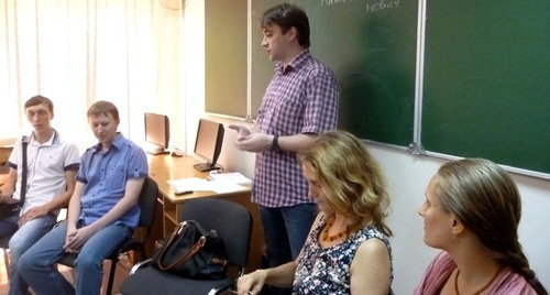 Participants of the seminar "Fundamentals of legal security for activists, journalists, and bloggers". Sochi, July 28, 2014. Photo by Svetlana Kravchenko for the "Caucasian Knot" Participants of the seminar "Fundamentals of legal security for activists, journalists, and bloggers". Sochi, July 28, 2014. Photo by Svetlana Kravchenko for the "Caucasian Knot"