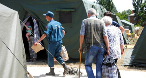 Ukrainian refugees in a regional temporary accommodation centre. June 2014. Photo: the Rostov regional department of the Russian Ministry for Emergencies (MfE) Ukrainian refugees in a regional temporary accommodation centre. June 2014. Photo: the Rostov regional department of the Russian Ministry for Emergencies (MfE)