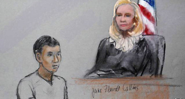 Kazakhstan citizen Azamat Tazhayakov at the court in Boston. Drawing made during the court session, http://rus.azattyq.org/content/azamat-tazhayakov-sud-boston-tsarnayev-kadyrbayev/25465237.html Kazakhstan citizen Azamat Tazhayakov at the court in Boston. Drawing made during the court session, http://rus.azattyq.org/content/azamat-tazhayakov-sud-boston-tsarnayev-kadyrbayev/25465237.html