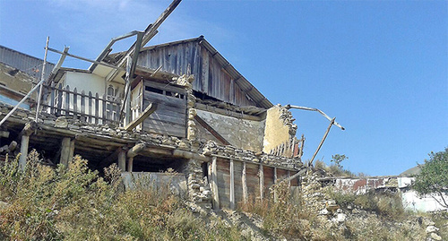 Destroyed houses of residents of Mekhelta village. Photo provided by local residents. Destroyed houses of residents of Mekhelta village. Photo provided by local residents.