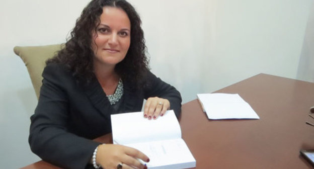 Anna Terkott-Astvatsaturyan at the presentation of her book "To Nowhere: The Story of Exile", Nagorno-Karabakh, Stepanakert, September 11, 2014. Photo by Alvard Grigoryan for the ‘Caucasian Knot’. Anna Terkott-Astvatsaturyan at the presentation of her book "To Nowhere: The Story of Exile", Nagorno-Karabakh, Stepanakert, September 11, 2014. Photo by Alvard Grigoryan for the ‘Caucasian Knot’.