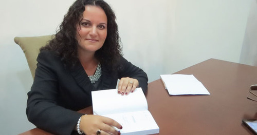 Anna Terkott-Astvatsaturyan at the presentation of her book "To Nowhere: The Story of Exile", Nagorno-Karabakh, Stepanakert, September 11, 2014. Photo by Alvard Grigoryan for the ‘Caucasian Knot’. Anna Terkott-Astvatsaturyan at the presentation of her book "To Nowhere: The Story of Exile", Nagorno-Karabakh, Stepanakert, September 11, 2014. Photo by Alvard Grigoryan for the ‘Caucasian Knot’.