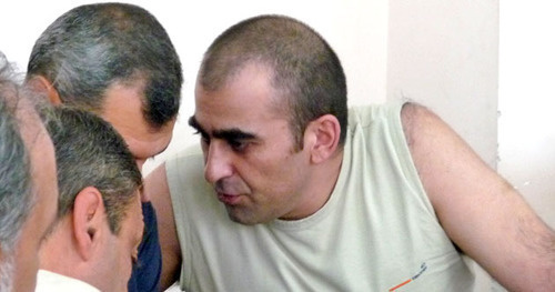 Tigran Petrosyan (on the right) with his advocate Ara Zakaryian in the court. Yerevan, August 2014. Photo by Armine Martirosyan for the ‘Caucasian Knot’. Tigran Petrosyan (on the right) with his advocate Ara Zakaryian in the court. Yerevan, August 2014. Photo by Armine Martirosyan for the ‘Caucasian Knot’.
