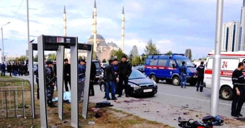 The site of the explosion in Grozny. October 5, 2014. Photo: http://nac.gov.ru The site of the explosion in Grozny. October 5, 2014. Photo: http://nac.gov.ru