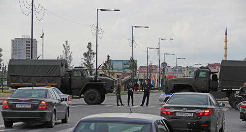 Street in Grozny blocked for vehicles, October 5, 2014. Photo by Magomed Magomedov for the "Caucasian Knot" Street in Grozny blocked for vehicles, October 5, 2014. Photo by Magomed Magomedov for the "Caucasian Knot"