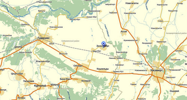 Map of Kadi-Yurt and Engel-Yurt villages. Photo: http://maps.yandex.ru/?text=%D0%A0%D0%BE%D1%81%D1%81%D0%B8%D1%8F%2C%20%D0%A7%D0%B5%D1%87%D0%B5%D0%BD%D1%81%D0%BA%D0%B0%D1%8F%20%D0%A0%D0%B5%D1%81%D0%BF%D1%83%D0%B1%D0%BB%D0%B8%D0%BA%D0%B0%2C%20%D0%93%D1%83%D0%B4%D0%B5%D1%80%D0%BC%D0%B5%D1%81%D1%81%D0%BA%D0%B8%D0%B9%20%D1%80%D0%B0%D0%B9%D0%BE%D0%BD%2C%20%D1%81%D0%B5%D0%BB%D0%BE%20%D0%AD%D0%BD%D0%B3%D0%B5%D0%BB%D1%8C-%D0%AE%D1%80%D1%82&sll=46.356069%2C43.324761&ol=geo&oll=46.356069%2C43.324761&ll=46.374866%2C43.319842&spn=1.084900%2C0.421628&z=11&l=map Map of Kadi-Yurt and Engel-Yurt villages. Photo: http://maps.yandex.ru/?text=%D0%A0%D0%BE%D1%81%D1%81%D0%B8%D1%8F%2C%20%D0%A7%D0%B5%D1%87%D0%B5%D0%BD%D1%81%D0%BA%D0%B0%D1%8F%20%D0%A0%D0%B5%D1%81%D0%BF%D1%83%D0%B1%D0%BB%D0%B8%D0%BA%D0%B0%2C%20%D0%93%D1%83%D0%B4%D0%B5%D1%80%D0%BC%D0%B5%D1%81%D1%81%D0%BA%D0%B8%D0%B9%20%D1%80%D0%B0%D0%B9%D0%BE%D0%BD%2C%20%D1%81%D0%B5%D0%BB%D0%BE%20%D0%AD%D0%BD%D0%B3%D0%B5%D0%BB%D1%8C-%D0%AE%D1%80%D1%82&sll=46.356069%2C43.324761&ol=geo&oll=46.356069%2C43.324761&ll=46.374866%2C43.319842&spn=1.084900%2C0.421628&z=11&l=map