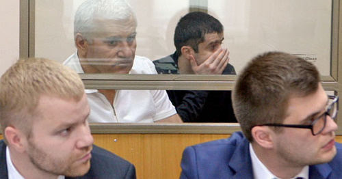 Said Amirov and Yusup Djaparov (in the back), advocates (in the front). Photo by Oleg Pchelov for the ‘Caucasian Knot’. Said Amirov and Yusup Djaparov (in the back), advocates (in the front). Photo by Oleg Pchelov for the ‘Caucasian Knot’.