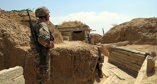 Soldier of Nagorny Karabakh Army on the front line. Photo by Alvard Grigoryan for the ‘Caucasian Knot’. Soldier of Nagorny Karabakh Army on the front line. Photo by Alvard Grigoryan for the ‘Caucasian Knot’.