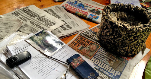 Private belongings of the hunger-strikers. Photo by Patimat Makhmudova for the "Caucasian Knot" Private belongings of the hunger-strikers. Photo by Patimat Makhmudova for the "Caucasian Knot"