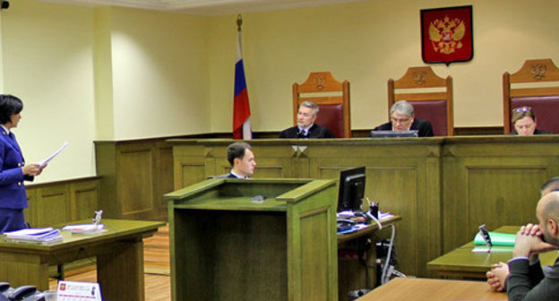 In the Russia's Supreme Court room during hearings on the case of the terror act at Moscow's Domodedovo Airport. Moscow, November 25, 2014. Photo by Magomed Tuayev for the ‘Caucasian Knot’. In the Russia's Supreme Court room during hearings on the case of the terror act at Moscow's Domodedovo Airport. Moscow, November 25, 2014. Photo by Magomed Tuayev for the ‘Caucasian Knot’.