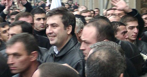 Mikhail Saakashvili (in the centre). Photo: Zaraza - Zaraza https://ru.wikipedia.org Mikhail Saakashvili (in the centre). Photo: Zaraza - Zaraza https://ru.wikipedia.org