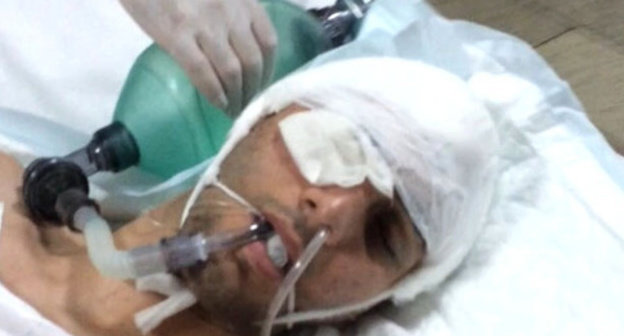Magomed Aliev in the hospital. Photo by Amina Alieva. Magomed Aliev in the hospital. Photo by Amina Alieva.